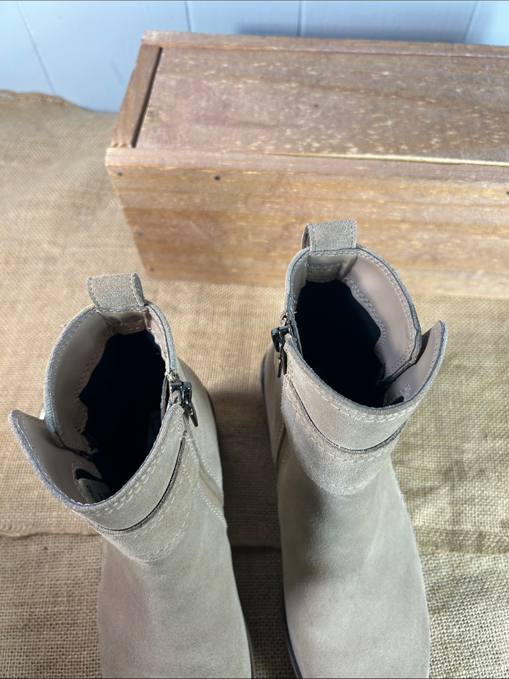 Blondo Taupe Suede Waterproof Lug-Sole Ankle Boots with Buckle - Picture 5 of 11